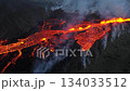 Eruption of an Active Volcano With Lava Flow from Crater 134033512