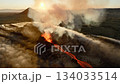 Eruption of an Active Volcano With Lava Flow from Crater 134033514