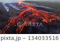 Eruption of an Active Volcano With Lava Flow from Crater 134033516