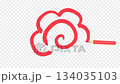 透明背景，附Alpha通道。用紅色鉛筆繪製花環的動畫。 134035103