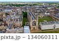 Aerial view of King's College Chapel and Cambridge University in England 134060311