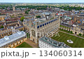 Aerial view of King's College Chapel and Cambridge University in United Kingdom 134060314