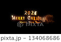 2026 Happy New Year. Congratulatory Christmas video card. Decorative golden title. Artistic intro (introductory template).  Quick Time, codec: H264, 16-bit color, highest quality. 3D animation.  134068686