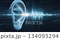 Human ear receiving sound wave data and information 134093294