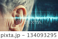 Human ear receiving sound wave data and information 134093295