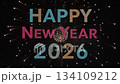 Colorful Fireworks Display Celebrating New Year 2026 Night Sky 134109212