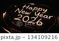 Happy New Year 2026 Celebration with Festive Fireworks Display 134109216