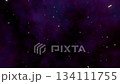 Seamless loop animation of flying through a deep cosmic starfield filled with purple nebula clouds. Atmospheric space background with interstellar fog, glowing stars and fast speed effect. 4K 60 fps 134111755