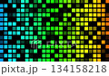 Neon background of squares. Technological background. Pixel abstraction. 134158218