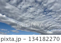 青空いっぱいに広がる美しい白いうろこ雲の模様　爽やかな空の背景テクスチャ素材 134182270