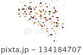 Surreal Flying Dots Build Generative Post-Conceptual Silhouette 134184707