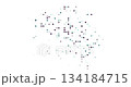 Surreal Flying Dots Build Generative Post-Conceptual Silhouette 134184715