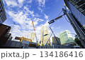 Construction work and cranes in central Tokyo [Tilt & Time Lapse] 134186416