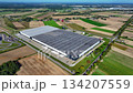 Exploring modern logistics centers with aerial views of distribution hubs 134207559