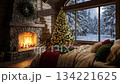 Cozy Winter Fireplace 134221625