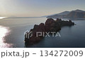Overflying Of Volcanic Island In Aegean Sea At Sunset Time In 4K Resolution 134272009