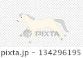 かわいい白馬が走るアニメーション 134296195