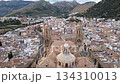 Aerial Drone View of Jaen Cathedral With City Panorama, Spain 134310013