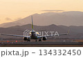 Sendai Airport at dusk, airplane taking off, Natori City, Miyagi Prefecture Sendai Airport at dusk, airplane taking off, Natori City, Miyagi Prefecture 134332450