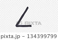 Brush stroke animation of a black triangle with transparent background and alpha channel 134399799
