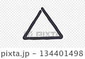 A loop animation of a black triangle swaying jerkily with a transparent background and alpha channel 134401498
