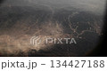 Beijing, China. View From Airplane Window On Mountainous Landscape Of China. Light Haze Over Ground Mountainous Terrain. Travel China. Aerial View On Mountainous Terrain 134427188