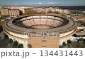 Flying Over Jaen Bullring and Old City District - Drone Aerial Footage, Spain 134431443