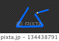 Animation of drawing a triangle with a blue pencil with a transparent background and alpha channel 134438791