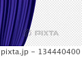 Ending video with a single blue curtain closing. Alpha channel material with transparent background. 134440400