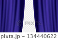 Ending video with two blue curtains closing. Alpha channel material with transparent background. 134440622