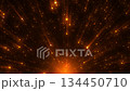 A bright abstract field with an orange glow, spreading rays, and small glowing dots. The center has a stronger glow, with scattered sparks and streaks of light. 134450710