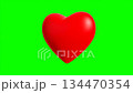 Seamless loop animation of a 3D red heart rotating on a green screen chroma key background 134470354