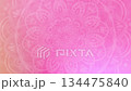 Pink tie-dye pattern background with large mandala art 134475840