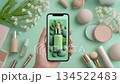 A smartphone showing natural cosmetics 134522483