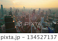 aerial drone view of modern high-rise skyscrapers of Bangkok city, financial downtown district top view during sunny sunset, futuristic capital of Thailand 4k 134527137