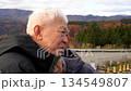 Happy senior couple travel in Autumn Winter Japan fun retirement trip experience 4k 134549807