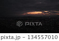 日出前熊本市的夜景空拍照片 134557010