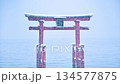 滋賀白須神社：湖中巨大的鳥居上仍飄著雪（已修復） 134577875