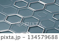 Metallic hexagon structure pattern background, 3d rendering. 134579688