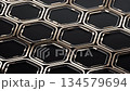 Metallic hexagon structure pattern background, 3d rendering. 134579694
