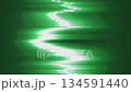 Abstract green pixelated wave display with bright digital light pulse 134591440
