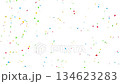 Background material of colorful confetti flying in a swirling pattern (vertical, white background) 134623283