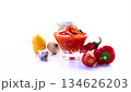 Homemade preparations of tomatoes and bell peppers 134626203
