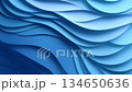 Dynamic blue waves flowing smoothly in motion creating modern abstract background with layered curves and gradient transitions 134650636