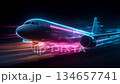 Futuristic High Speed Airplane Flight 134657741