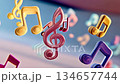 Colorful Floating Music Notes 134657744