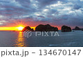 伊豆半島西海岸の夕景（タイムラプス）　静岡県西伊豆町沢田公園にて 134670147