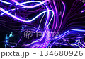 Multicolor flash of curl noise. Running neon lights like garland or lightnings. AI signals. Concept of neural network, artificial intelligence. 4k abstract looped bg. Luma matte as alpha channel 134680926