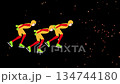 スピードスケートのパシュート競技の動画素材です。 134744180