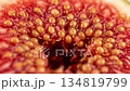 Macro View: Sliced Fig Fruit with Seeds Detail, Close-Up Look at the Fig Anatomy 134819799